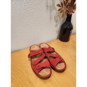 Finn Comfort Red Leather Strap Sandals Mule EU 36 US 5.5 Comfort